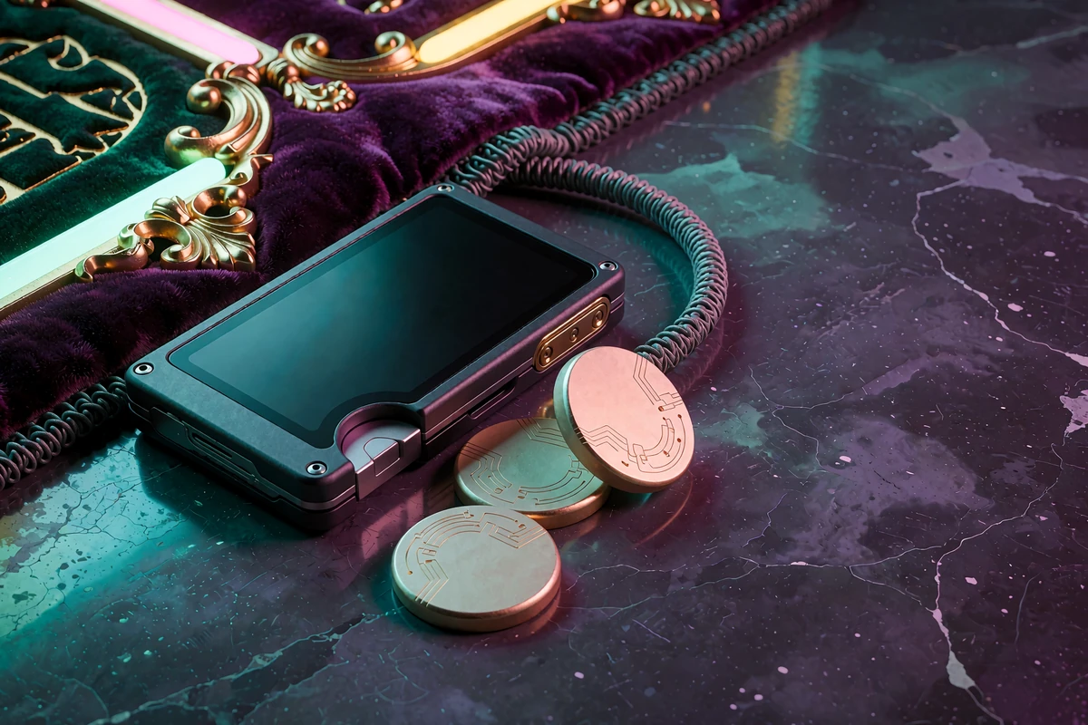 Sprzętowy portfel krypto i żetony USDT na biurku - prywatna wpłata kryptowalutowa do kasyna OnlySpins